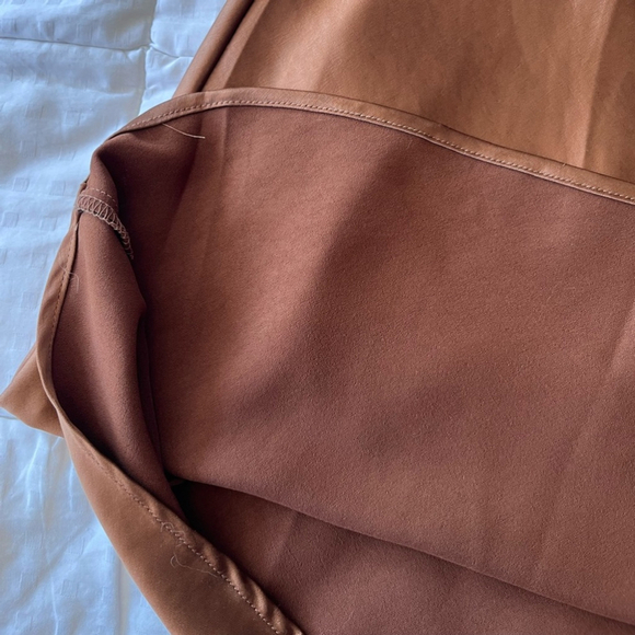 SOLD NWT Oak + Fort Satin Midi Slip Dress M Toffee Brown - Picture 9 of 13